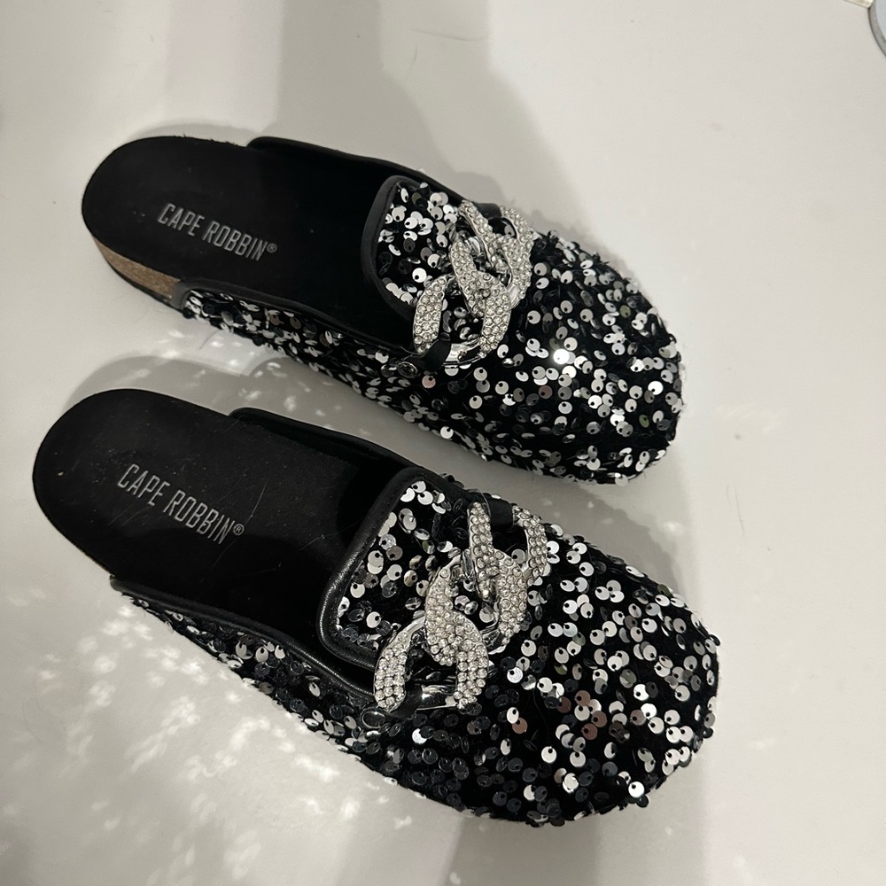 Sequin mules